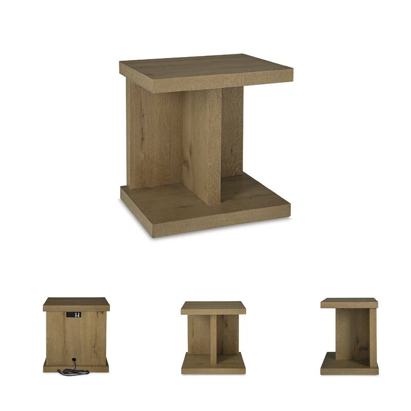 Signature Design by Ashley Brinstead Light Brown Chairside End Table - 22"W x 18"D x 24"H