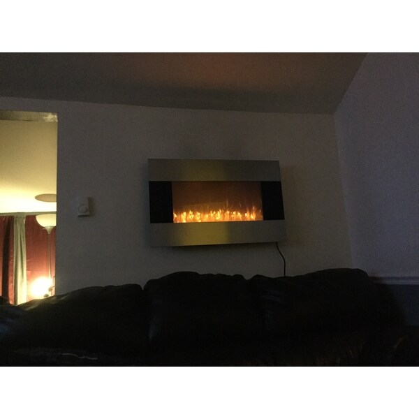 36 Inch Stainless Steel Electric Fireplace With Wall Mount 36 Inch Stainless Steel Electric Fireplace With Wall Mount Floor Stand And Remote By Northwest On Free Shipping Today