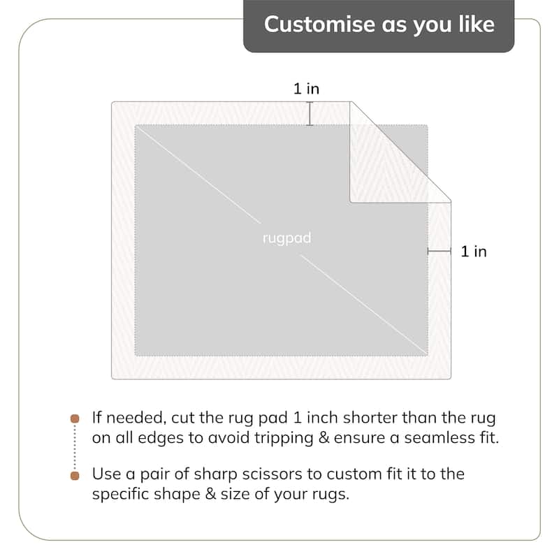 Jani Premium All-Surface Non-Slip 5' x 8', Gray/Tan, Rectangle Rug Pad - Extra Strong, Protective, Anti-Slip for Hardwood Floors
