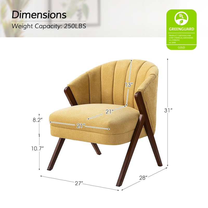 Vivian Mid-century Barrel Chair with a Scalloped Back Set of 2 by HULALA HOME