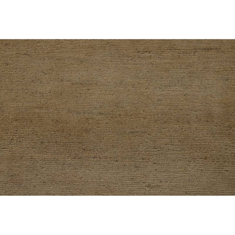 Muted Gabbeh Oriental Area Rug Hand-Knotted Wool Carpet - 8'1" x 9'10"