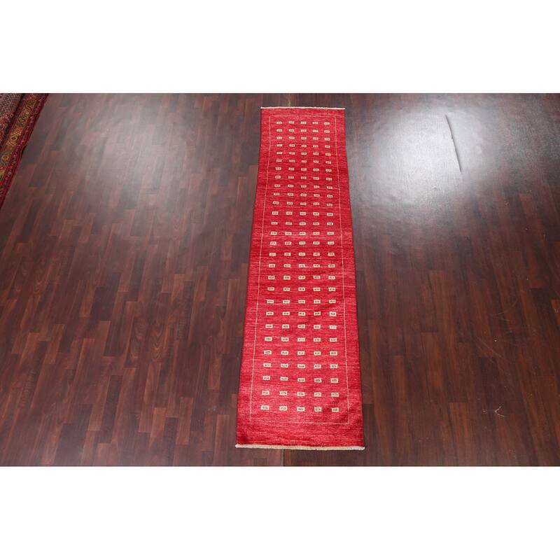 Oriental Gabbeh Kashkoli Hallway Runner Rug Wool Hand-knotted Carpet - 2'8" x 10'1"