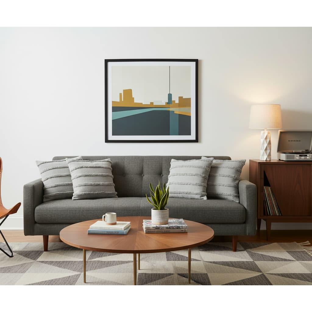 Power-Loomed Striped Shag Square Throw Pillow Covers - 20" - Gray - Set of 4