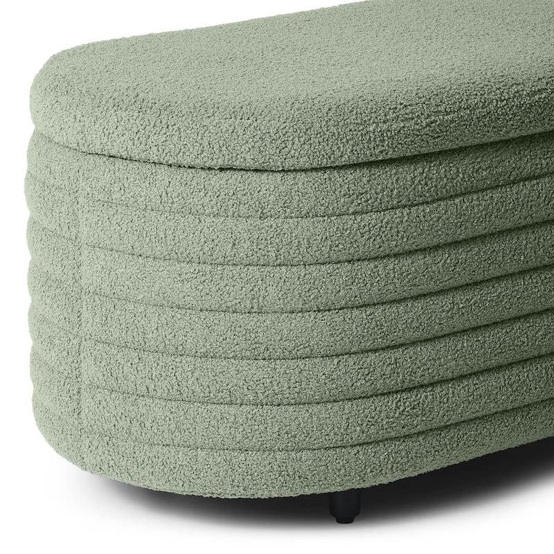 Bayville Sherpa Polyester Flip Top Storage Ottoman - 54"