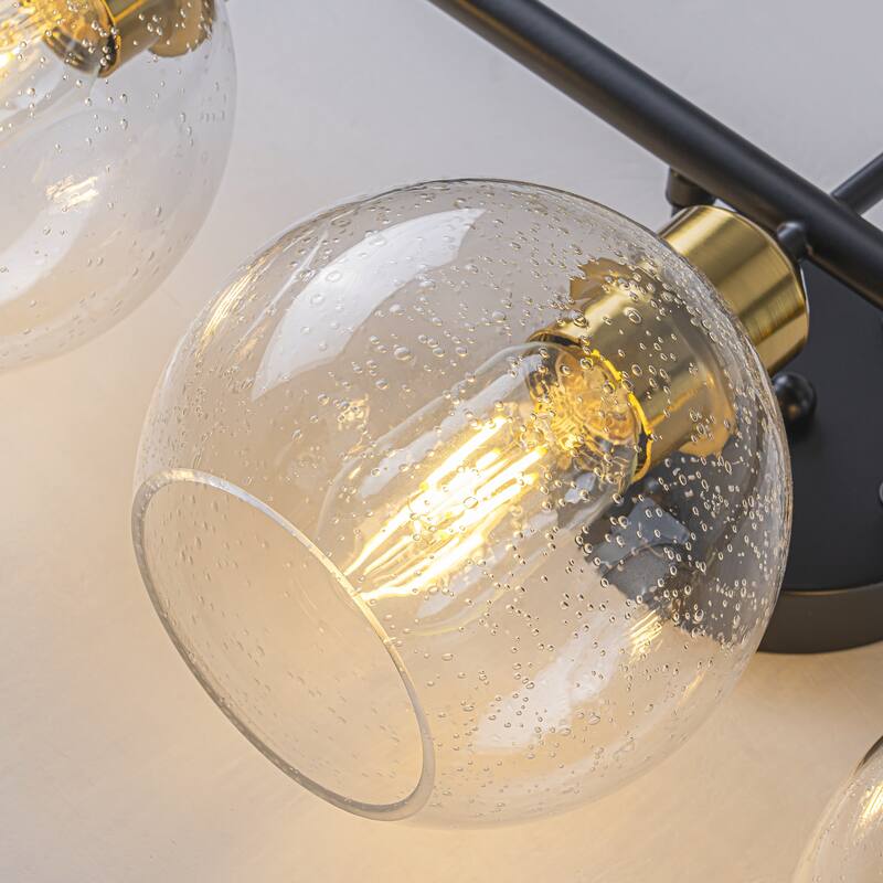 Starsky Modern 3-Light Dimmable Vanity Light with Seeded Glass Globes