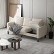 preview thumbnail 6 of 23, 2 Piece Sofa Sets with Solid Wood Legs & Storage, Modern Upholstered 3-Seat Sofa Loveseat Couch Set Furniture for Living Room
