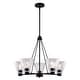 preview thumbnail 8 of 10, Dalton 5-Light Black Round Chandelier, Clear Glass Shade, Pendant Fixture r Dining Table Kitchen Entryway Bedroom Island