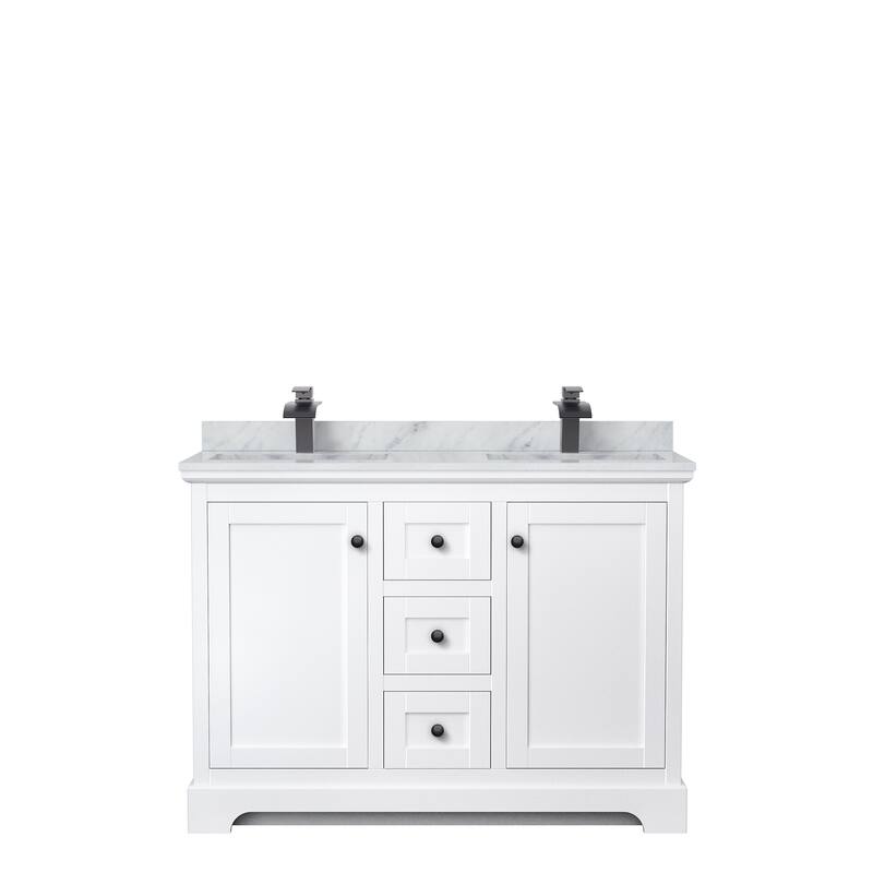 Avery 48-Inch Double Vanity Set with Square Sinks, No Mirror