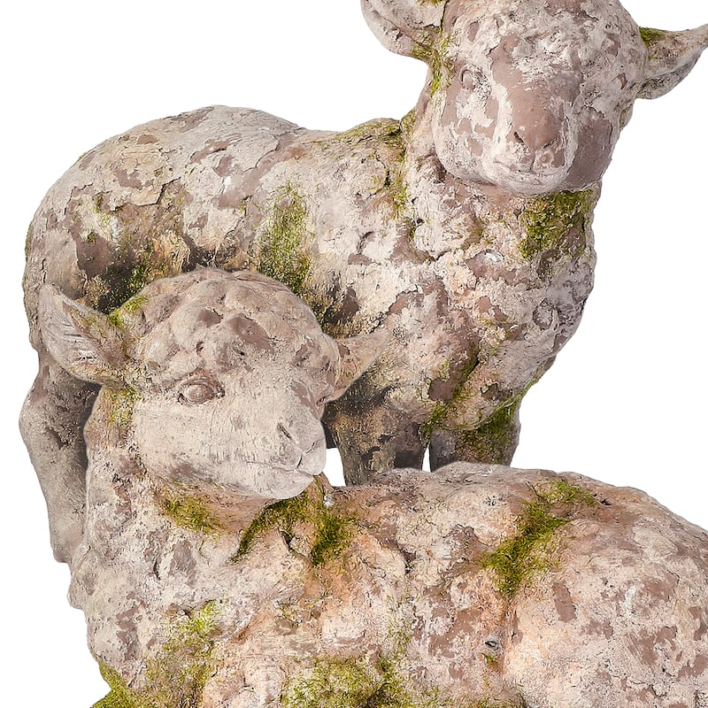 8.5" Resin Mossed Sheep Set of 2
