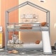preview thumbnail 2 of 46, Twin Over Twin Bunk Bed with Roof, Slide & Ladder, Playhouse-Inspired Design, Safe & Fun, Multiple Installation Options, Grey