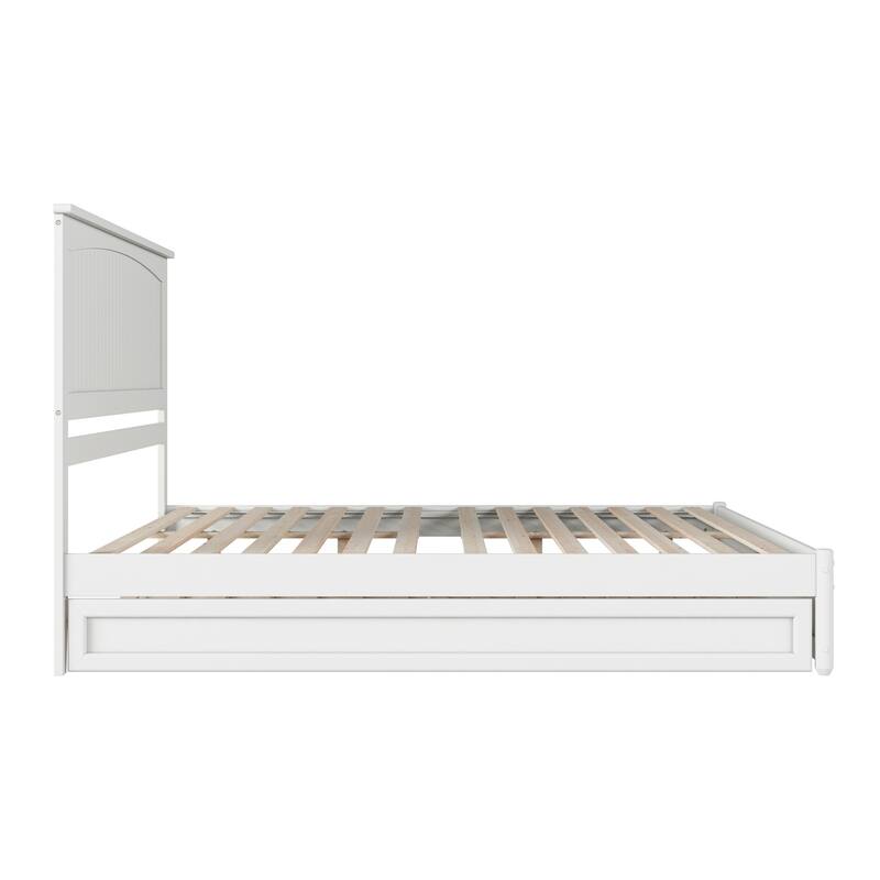 Malta Platform Bed with Panel Footboard and Twin XL Trundle