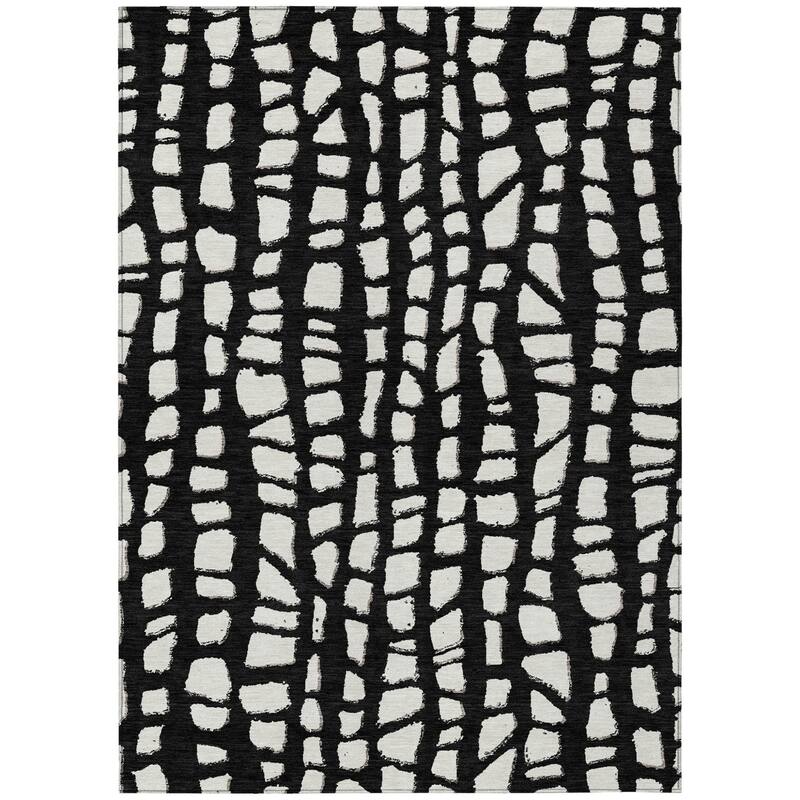 HomeRoots Abstract Transitional Rectangle Outdoor Rug