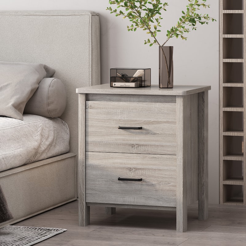 Olimont Contemporary 2 Drawer Nightstand by Christopher Knight Home