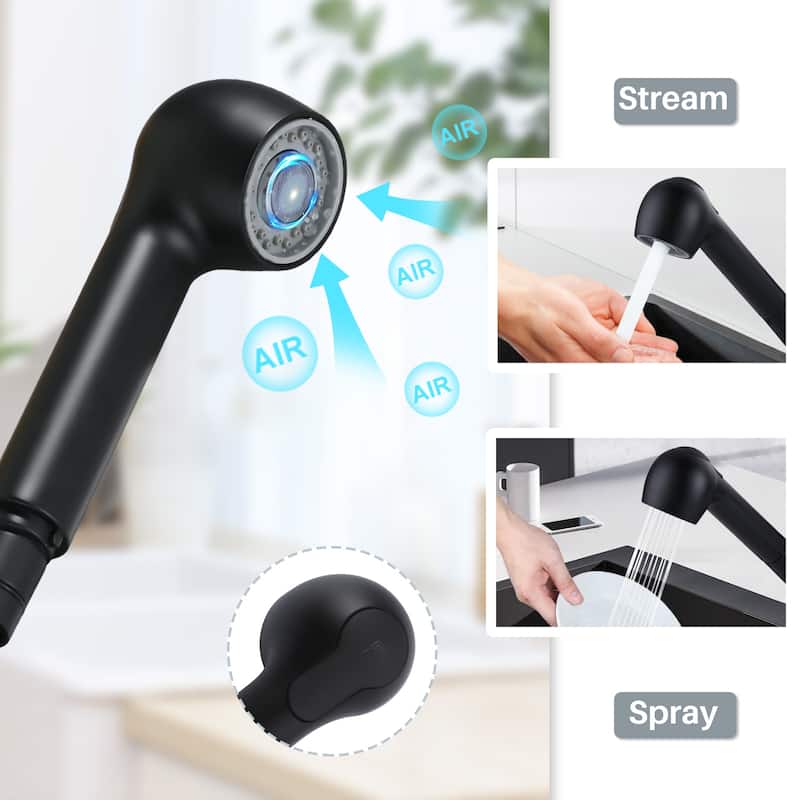 WOWOW Modern Single Handle Pull Down Kitchen Faucet