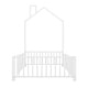 preview thumbnail 22 of 24, Twin Size Metal House Bed with Guardrails & Chimney