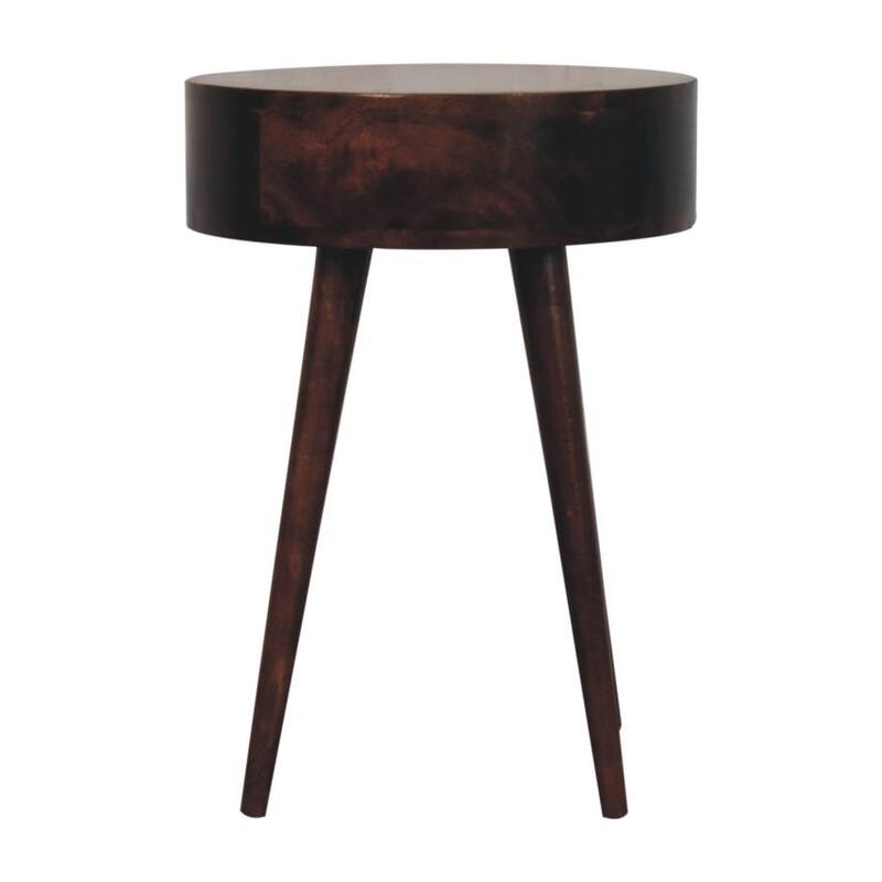 Artisan Furniture Solid Wood Nordic California Walnut Circular Shaped Bedside