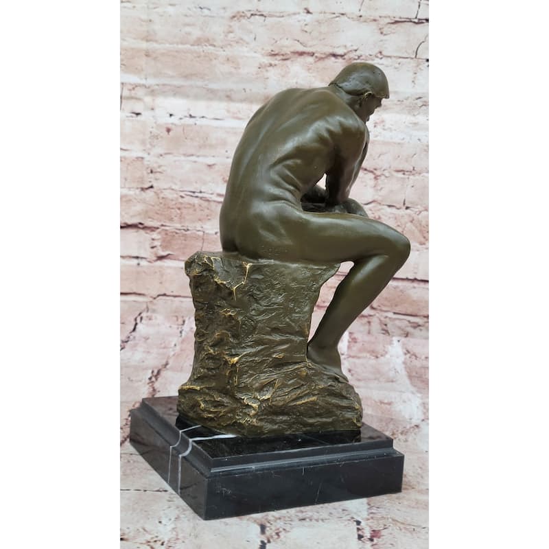 The Thinker Bronze Statue – Rodin Inspired Sculpture On Marble Base