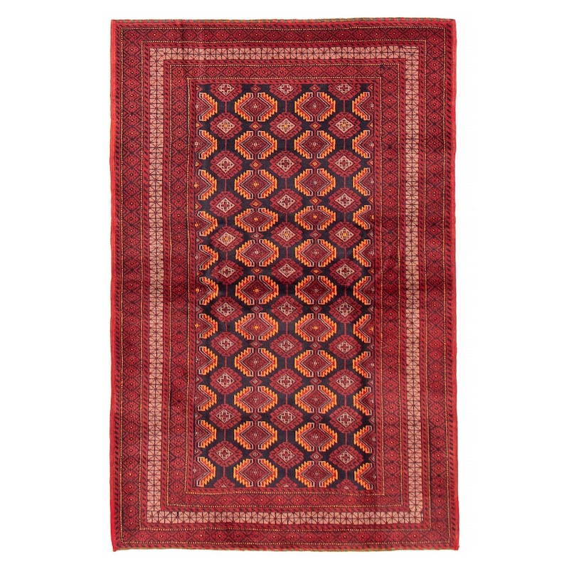Teimani Red Rug 3'11" x 6'2" - 3'11 x 6'2 - Red - 3'11 x 6'2