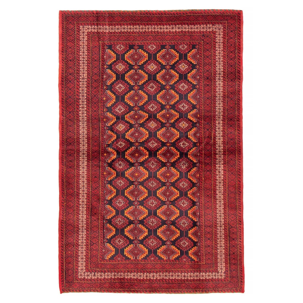 Teimani Red Rug 3'11" x 6'2" - 3'11 x 6'2