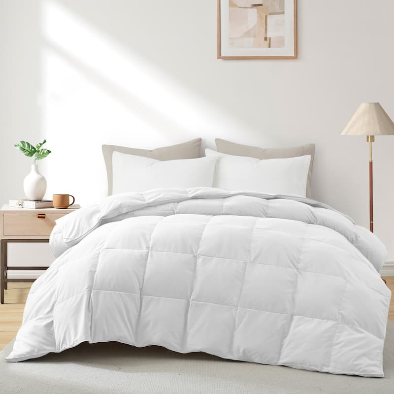 All Season & Lightweight Ultra Soft 360 TC White Goose Down Duvet Comforter