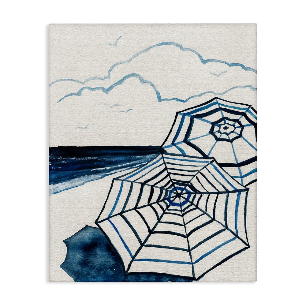 Stupell Umbrellas on Minimal Beach Canvas Wall Art Design By Carol Robinson