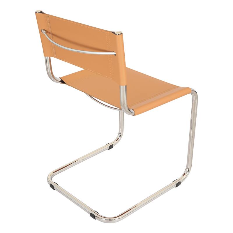 Breuer Chair Company Mart Stam Cantilever Side Chair w/ Chrome Frame (Various Bonded Leather Colors)