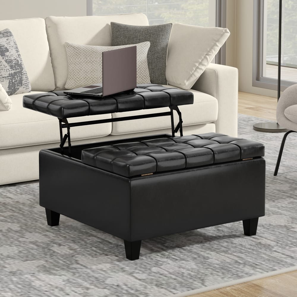 WYNDENHALL Elliot 30 inch Wide Transitional Square Table Ottoman