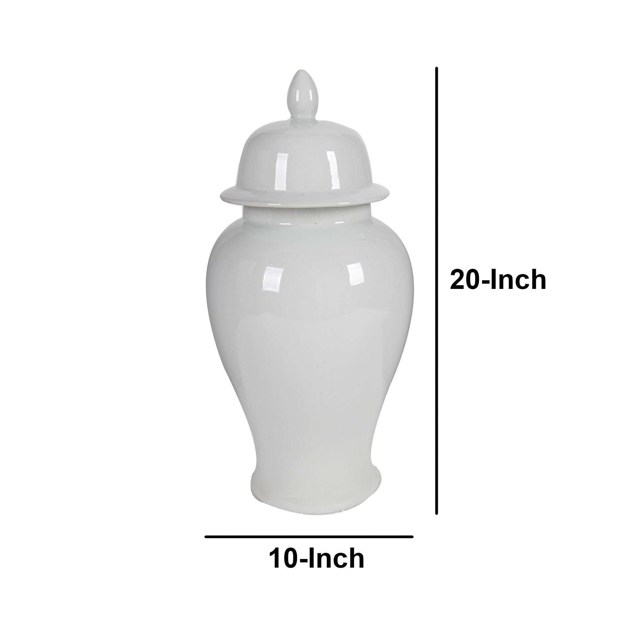 Shop Decorative Porcelain Ginger Jar With Finial Lid Large White