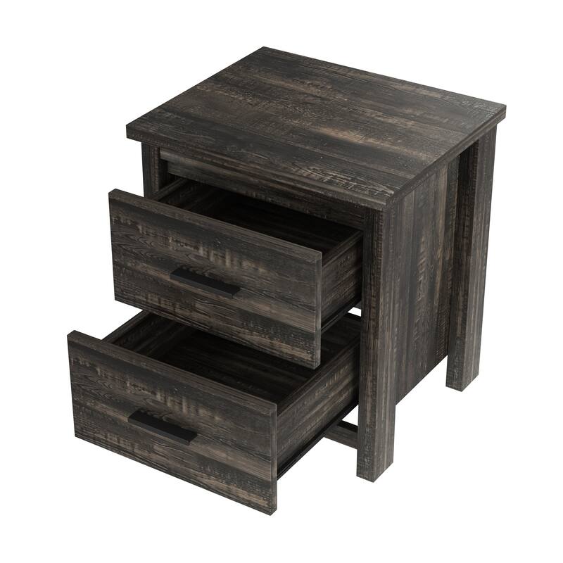 Queen Size Low-Profile Platform Bed with 2 Nightstand and 1 Dresser