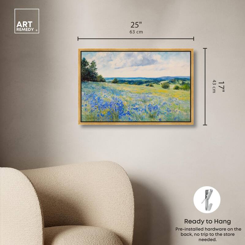 Sky Over Blue Fields Canvas by Art Remedy