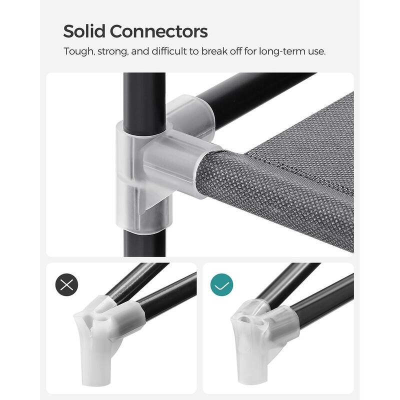 Multi-Section Fabric Closet Organizer with Sturdy Steel Tubes and 4 Convenient Storage Pockets