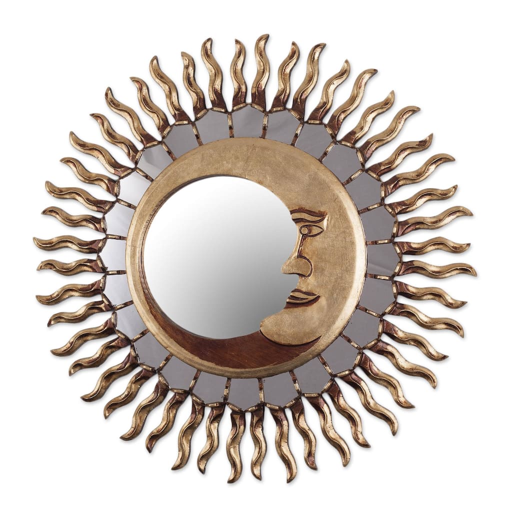 NOVICA Handmade Cuzco Eclipse Wood Mirror (Peru) - 22.75" H x 22.75" W
