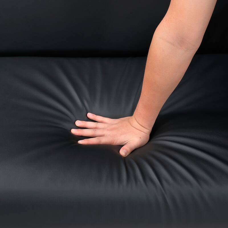 Fremont & Park Fitz 79" Faux Leather Elegant Lounger - Drop-down Back Mechanism