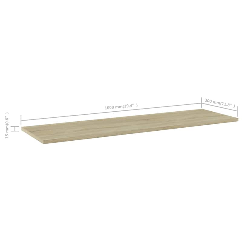 vidaXL Bookshelf Boards 8 pcs Sonoma Oak 39.4"x11.8"x0.6" Chipboard