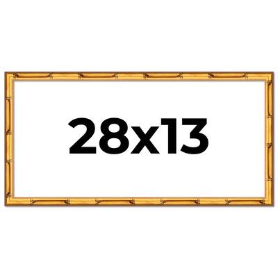 28x13 Frame Gold Bamboo Picture Frame Modern Photo Frame Includes UV Acrylic Shatter Guard Front Acid Free Foam Backing Board