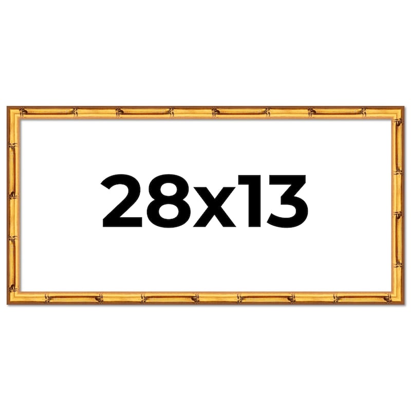 28x13 Frame Gold Bamboo Solid Wood Picture Frame | 1 Inch Moulding