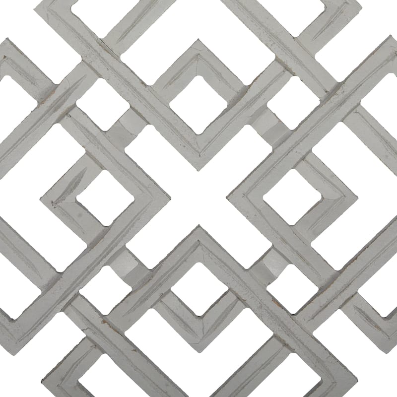 Wooden Geometric Carved Wall Decor - Gray - Roche River Decor