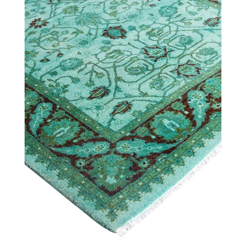 Contemporary Overdyed Wool Hand Knotted Runner - 2' 8" x 14' 4"
