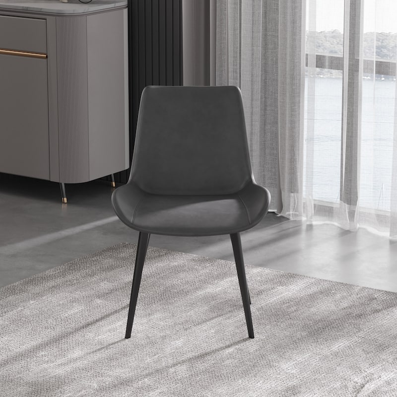 Modern Faux Leather Bucket Seat Dining Chairs (set of 2)