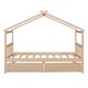 preview thumbnail 4 of 41, Twin Size Wooden House Bed with Drawers