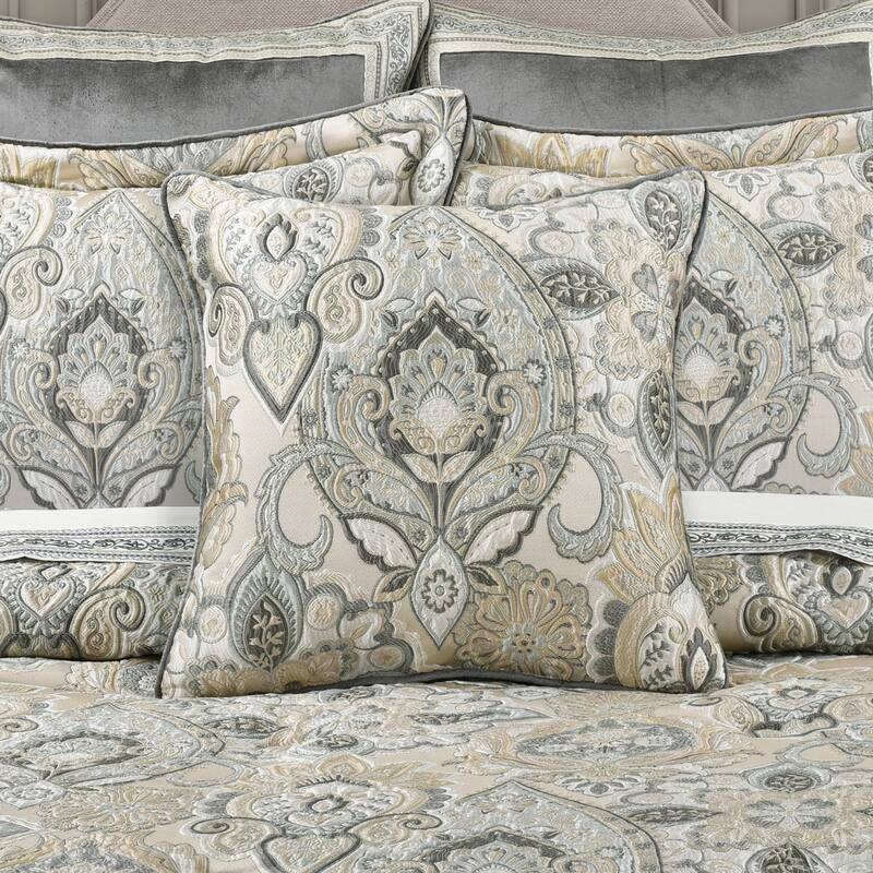 J. Queen New York Annabelle 20" Square Decorative Throw Pillow - Accent - Polyester - Spa