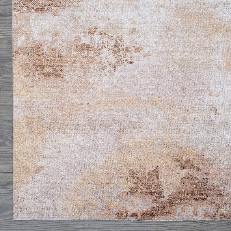 Beverly Rug Queen Abstract Non-Slip Rubber Back Washable Indoor Area Rug