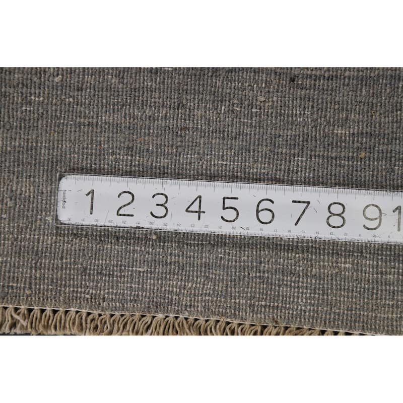 Gray Modern Gabbeh Oriental Rug Hand-Knotted Wool Carpet - 5'0" x 6'6"