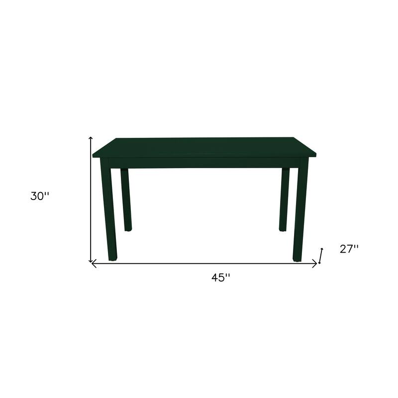HomeRoots 48" Dark Green Solid Wood Dining Table - 48.00 in. x 30.00 in. x 27.00 in.