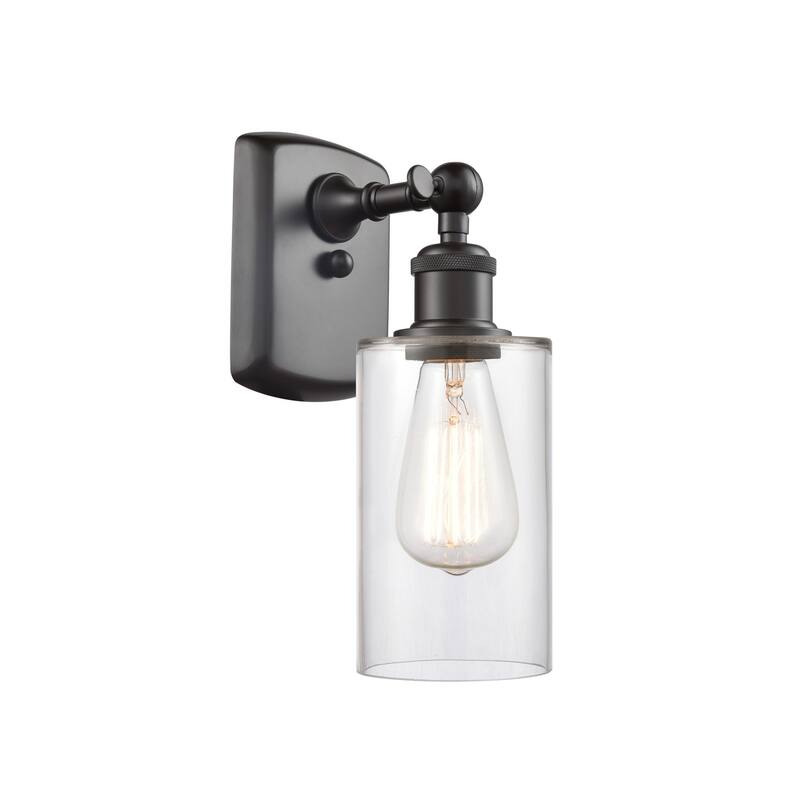 Innovations Lighting 516-1W-12-4 Clymer Sconce Clymer 12" Tall Wall - Oil Rubbed Bronze / Clear