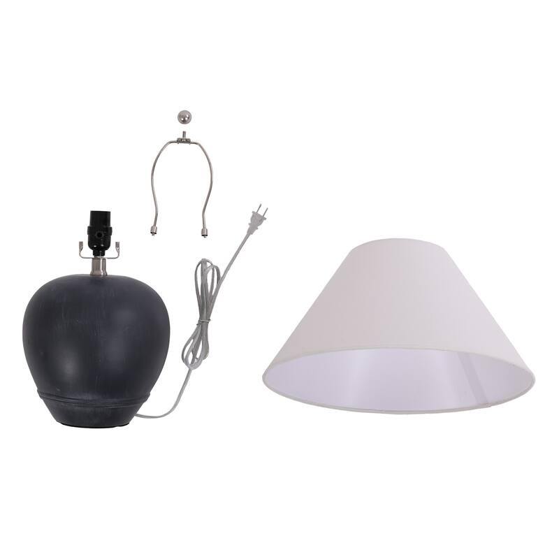 2 Pack Global Ceramic Accent Table Lamp with Linen Shade