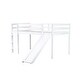 preview thumbnail 15 of 17, White Wood Twin Loft Bed Kids Bed with Slide and Underbed Space