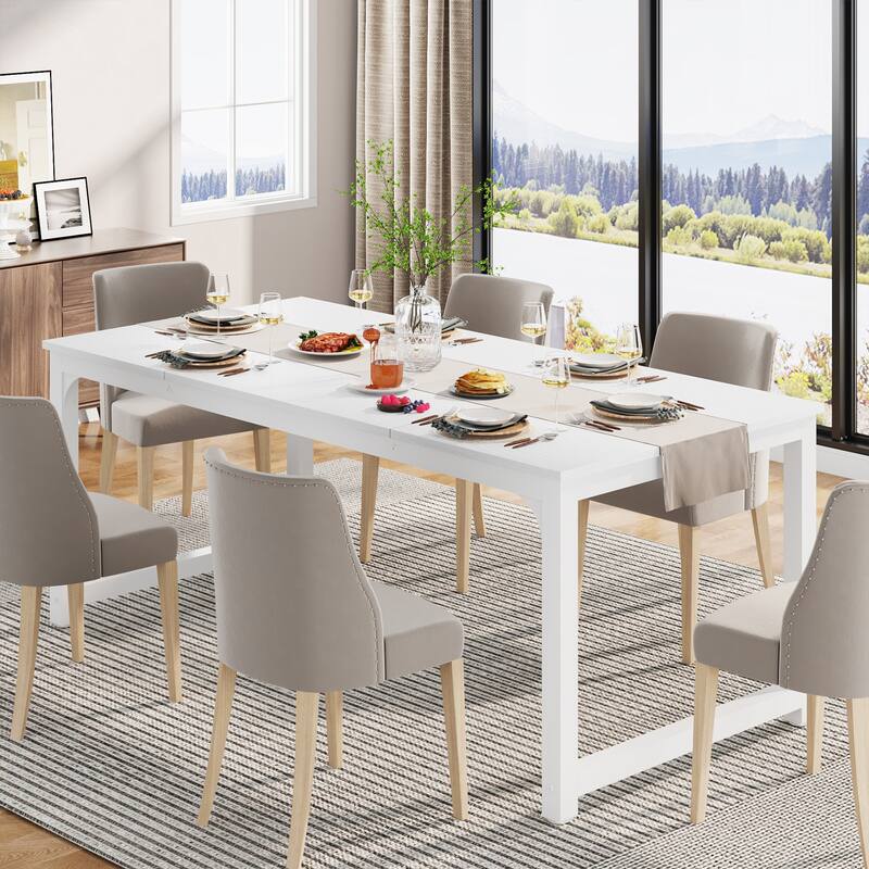 71" Modern Dining Table for 6-8, Kitchen Table for Dining Room - 70.87" L x 31.50" W x 29.53" H
