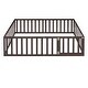 preview thumbnail 33 of 38, Safe Play Area, Full Size Wooden Floor Bed Frame with Fence and Door, Open Design Low Bed for Kids, Without Slats