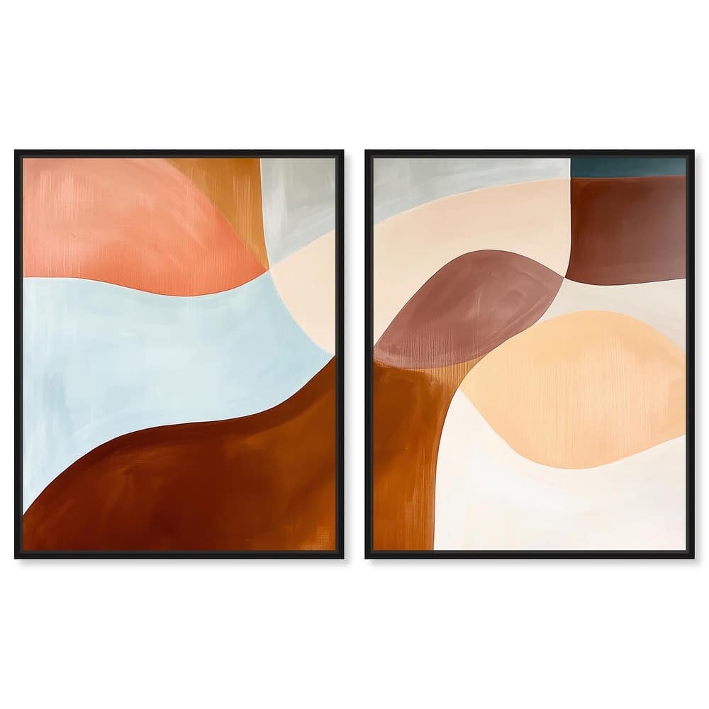 Shapes Revisited II Canvas Set of 2 by Art Remedy